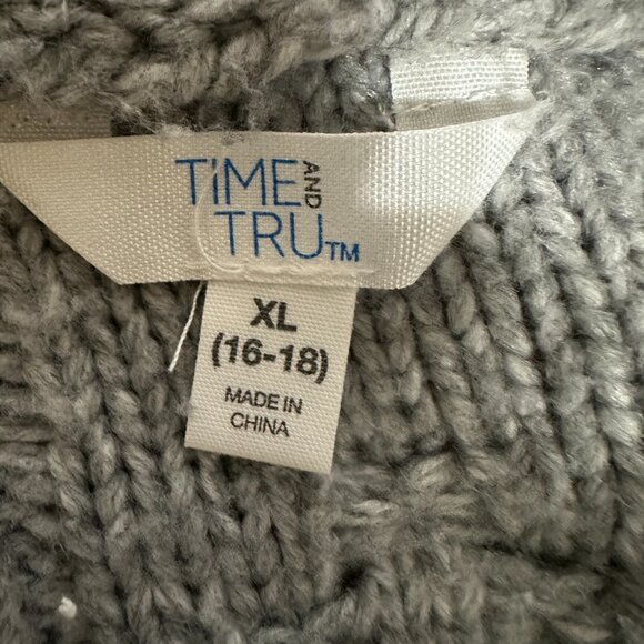 Time and Tru, Gray oversized sweater, Size XL - Picture 3 of 8